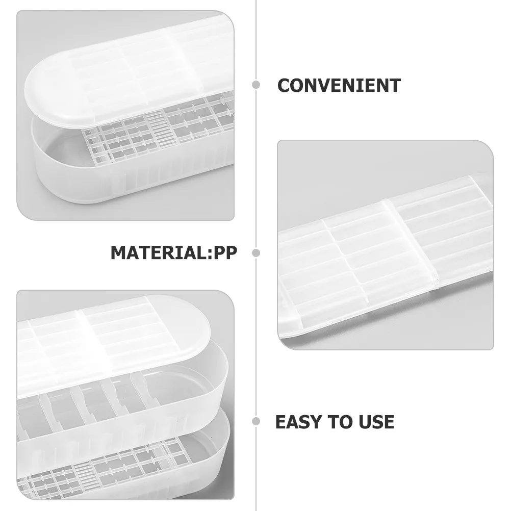 Transparent Compartment Battery Storage Box for Aa Aaa Batteries Organizer with Smooth Surface Sturdy Structure Living Room