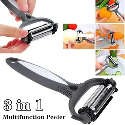 3 In 1 Vegetable Fruit Peeler Grater Multi-functional Stainless Steel Rotary Potato Carrot Vegetable Cutter Kitchen Tools