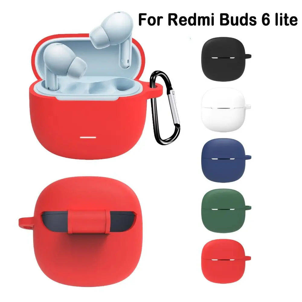 Neue Silikon-Schutzhülle, stoßfest, Kopfhörer-Zubehör, Schutz, kratzfest, mit Haken-Abdeckungsschale für Redmi Buds 6 lite