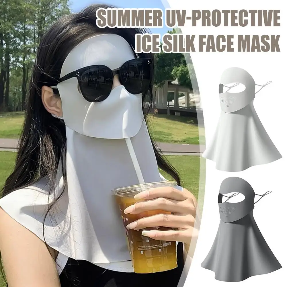 

Summer UV Protection Mask Ice Silk Cooling Breathable Eye Cover Neck Scarf All Face Protection UPF50+ Dustproof Outdoor Masks