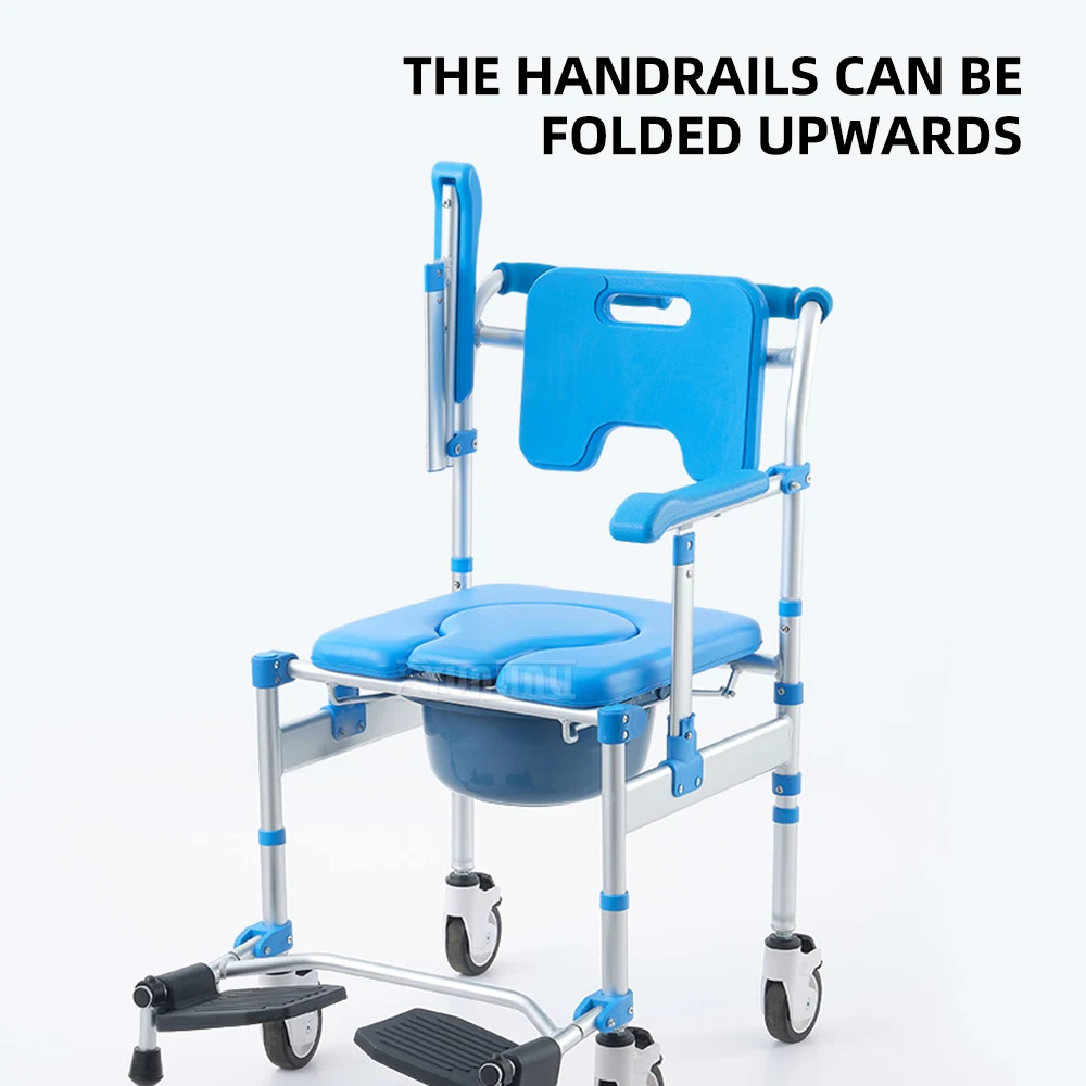 Mobile Toilet Bath Chair Mobile Toilet Toilet Chair With Wheels For Home Use For Paralyzed Elderly