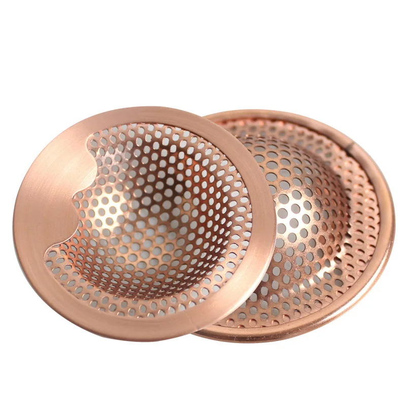 Talea Small Size Sink Strainer Basket for Kitchen&Lavatory,Stainless Steel Copper Chroming Sink Drain hair Catcher QS558C005