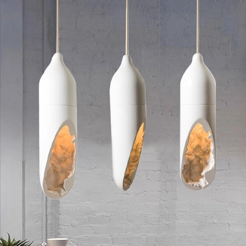 

Минималистский стиль ваби-саби, гипсовые подвесные светильники, абстрактное искусство, декор, пещера, креативный дизайнер, освещение, украшения для гостиной, ресторана