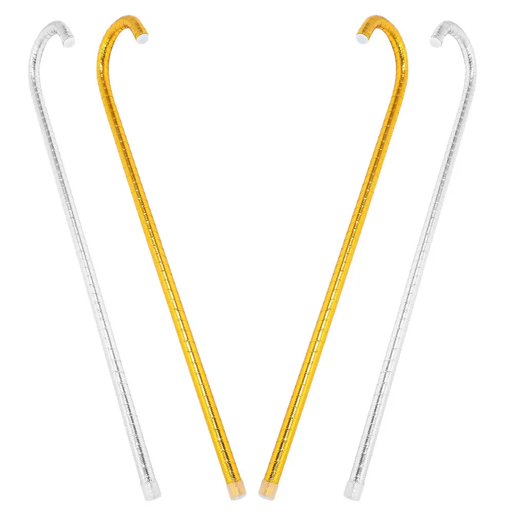 

4Pcs Jazz Dance Cane Lightweight Decorative Crutch Stick Cosplay Party Halloween Performance Props Dance Cane