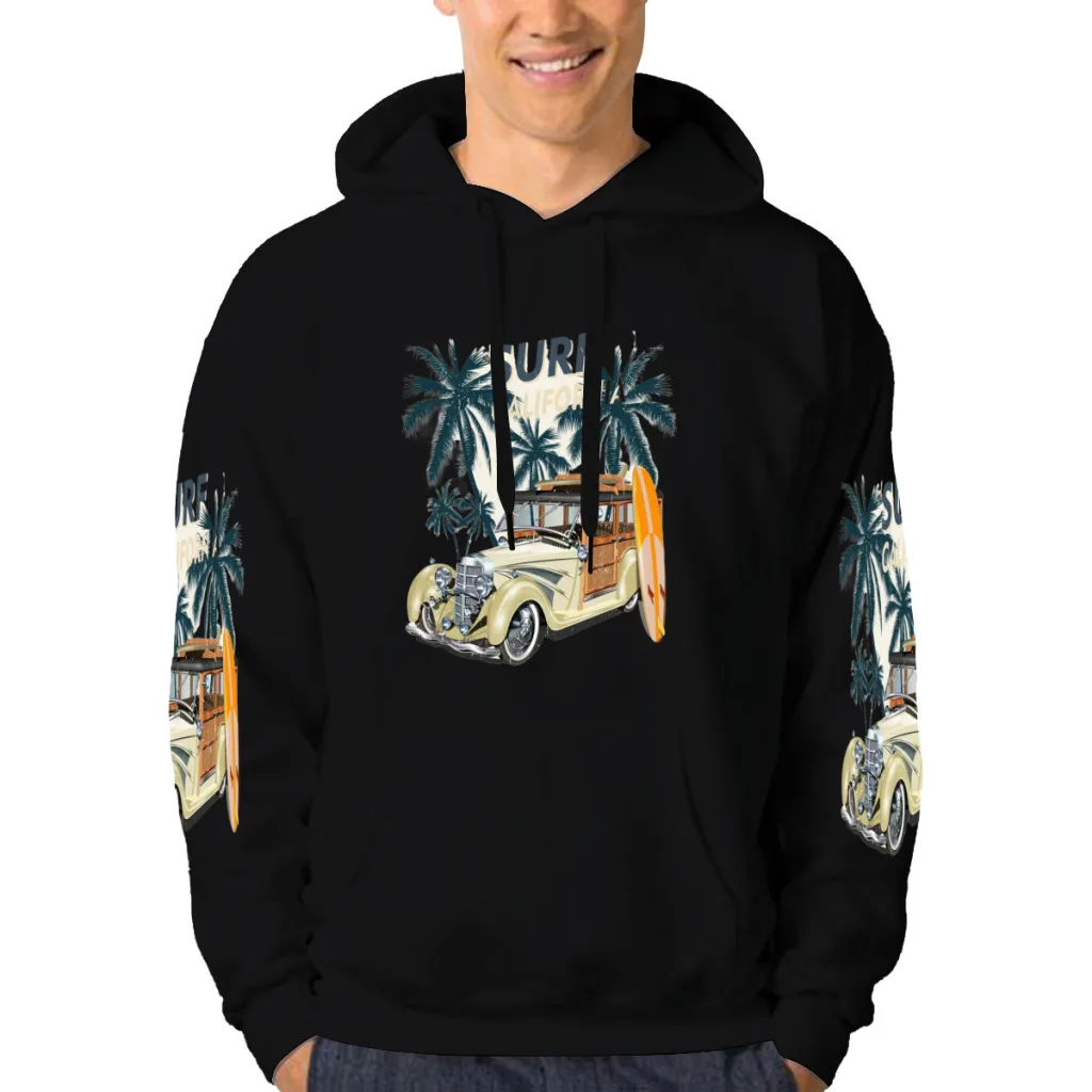 Christmas Graphic Print Men's Hooded Sweatshirt Loose Fit Men's Comfort Top Spring and Autumn Loose Fit comfortable