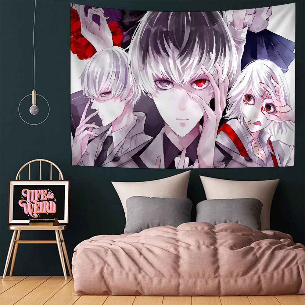 Tokyo Ghoul Juuzou Suzuya Anime Printed Large Wall Tapestry Art Decor for Study Room, Home, Dorm, Dark Style Room Decor Blanket