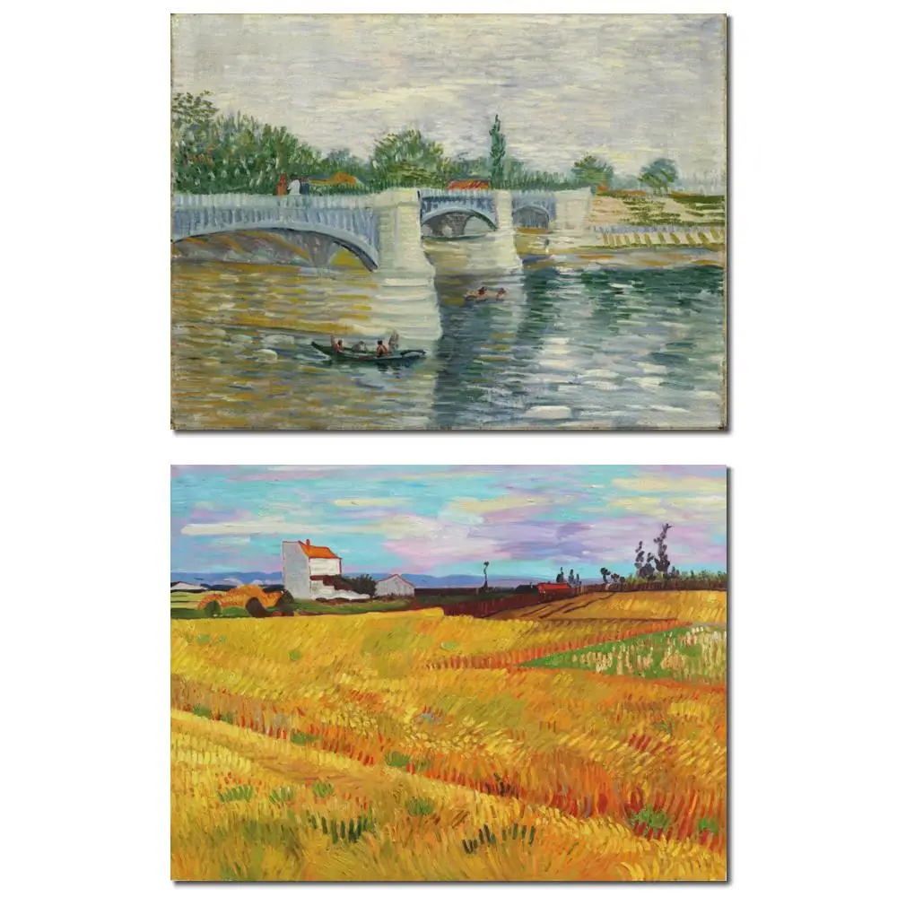 

Очень большая картина маслом Ван Гог, лист пшеничного поля, ручная роспись, холст, пейзаж для кухни, столовой, Настенный декор