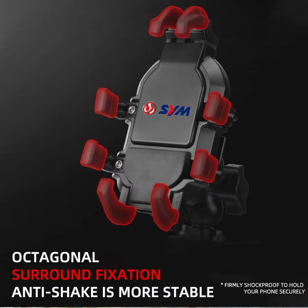 Motorcycle Phone Holder With Shock Absorber Anti-Vibration 360° For SYM JOYMAX Z 125/250/300 MAXSYM JET 14 EVO TL500 Joyride