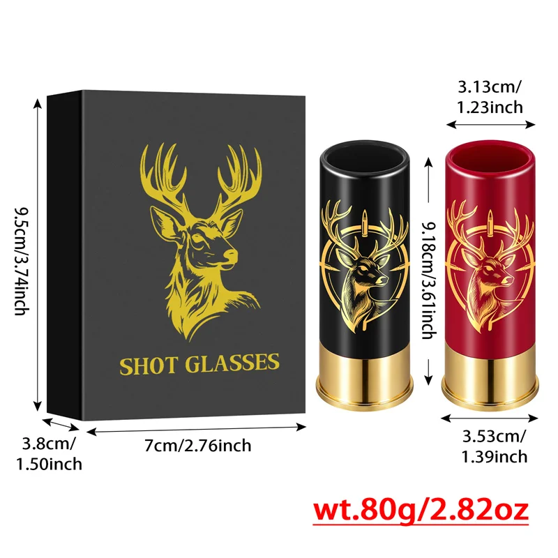 Deer Head Design Plastic Shot Glasses 12GA Suit Small Bullet Shot Cups for Club Wedding Party Drinkware Creative Gift Set image 4