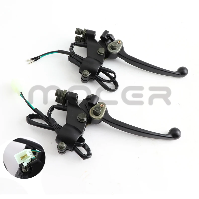 

7/8'' 22mm Double Dual Pull Brake Lever Handle Assembly with Parking Brake for 49cc 50cc 70cc 90cc 110cc ATV Buggy Quad Bike