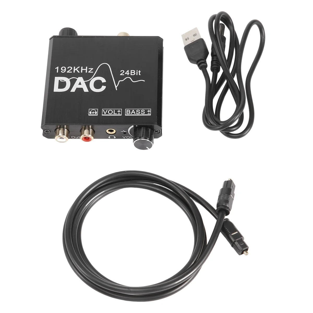 

192KHz Digital to Analog Audio Converter with Bass and Volume Adjustment,Digital SPDIF/Optical/Coaxial to Analog Stereo-Grocery