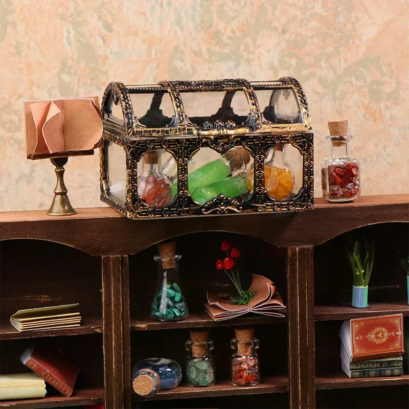 ของตกแต่งบ้านตุ๊กตา ฉากโลกเวทมนตร์ ขวดเวทมนตร์จิ๋ว รุ่นวินเทจ พร้อมไม้กายสิทธิ์ สำหรับตกแต่งบ้านตุ๊กตา ของเล่นเด็กเล่นบทบาทสมมติ ของขวัญ