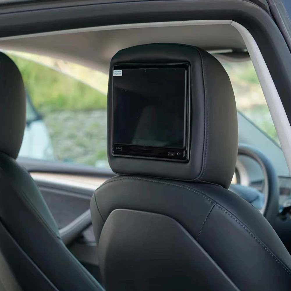 Notícias Android tela traseira do encosto de cabeça do carro para o modelo 3/Y Bluetooth WIFI reprodutor multimídia tela sensível ao toque