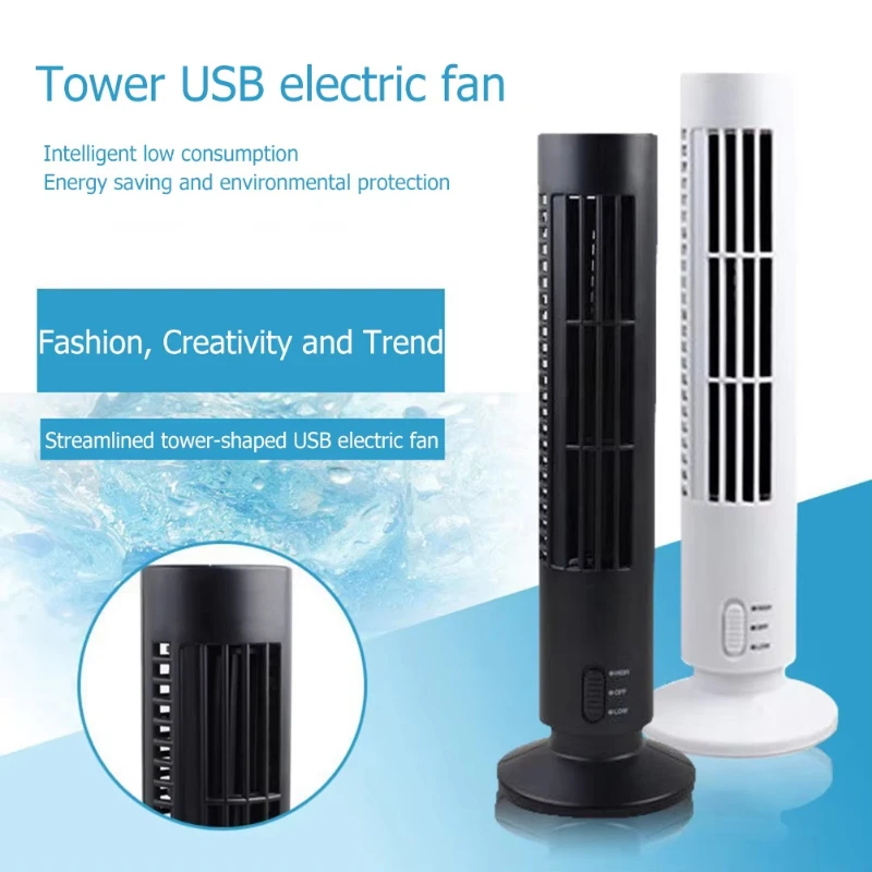 USB Mini Tower Fan Portable Vertical Desk Fan 5V Small Cooling Fan for Office Bedroom Desktop Laptop Table Summer Air Cooler ﻿ view 2