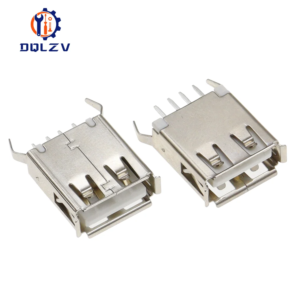 USB 2.0 Interface Connector Socket Type A Female 180 Degree DIP Straight  Needle Welding Wire PCB DIY