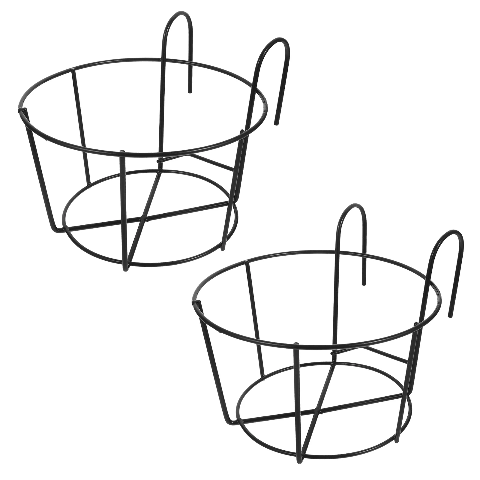 

2pcs Balcony Flower Rack Metal Hanging Plant Stand Railing Planter Holder Flowerpot Shelf Bonsai Hanging Basket Outdoor Patio