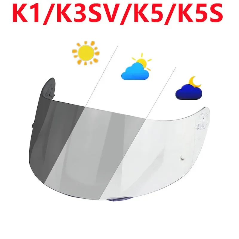 K1S Motorcycle Helmet Visor For AGV K1 K1S K3SV K5 K5S Compact ST Photochromic Lenses Replacement High Clarity Anti-UV Dustproof