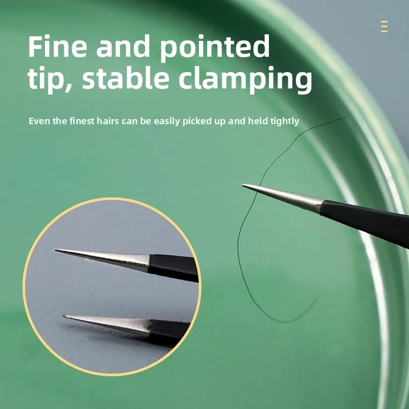 Precision Stainless Steel Tweezers Straight Curved Tips for Model Waterslide Decal Hobby Building DIY Craft Tool