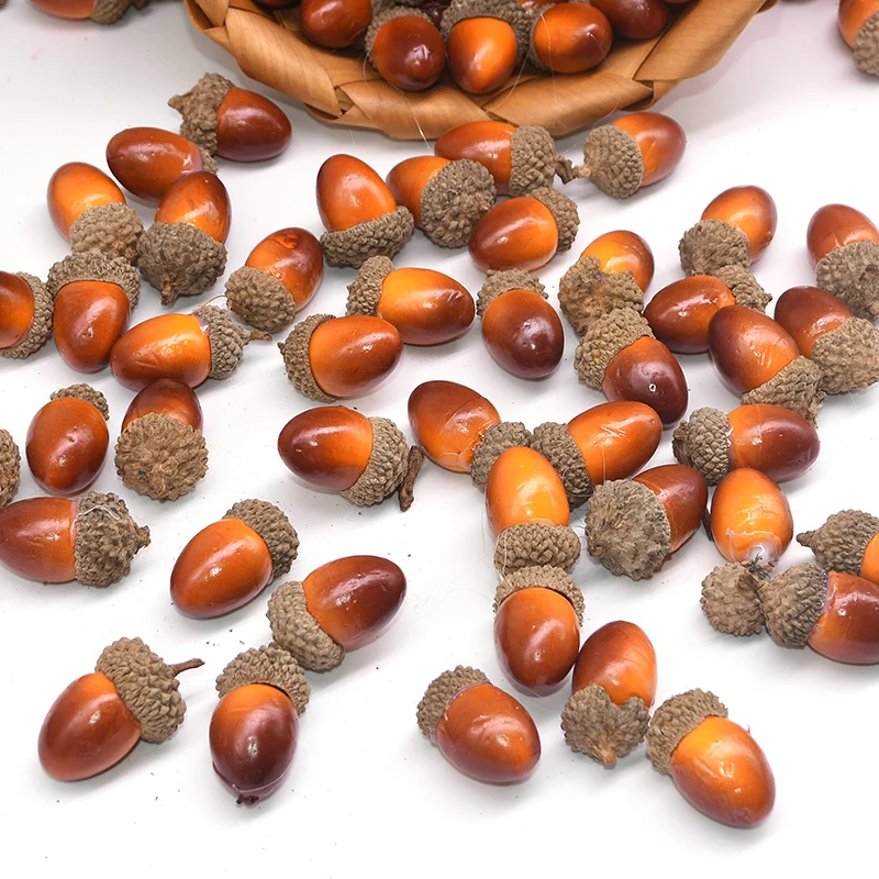 10/20/50pc Artificial Mini Acorns Fake Foam Fruit And Vegetables Berries Flower Merry Christmas Tree Decoration New Year Navidad