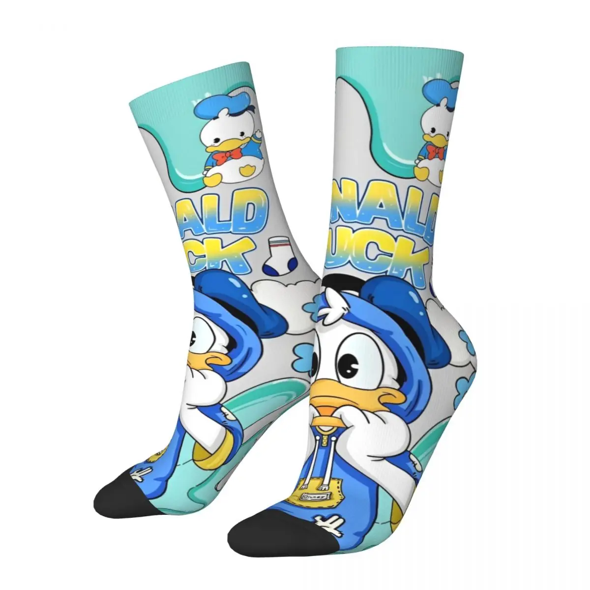 Calcetines largos de algodón para mujer, medias cómodas de alta calidad, accesorios del Pato Donald, la mejor Idea de regalo