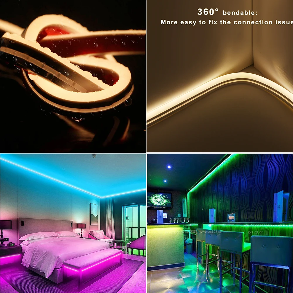 DC 5V USB Neon Strip Waterproof DIY Home Decor 120Leds/M SMD 2835 Red Pink White Ice Blue Elastyczna wstążka LED Strip