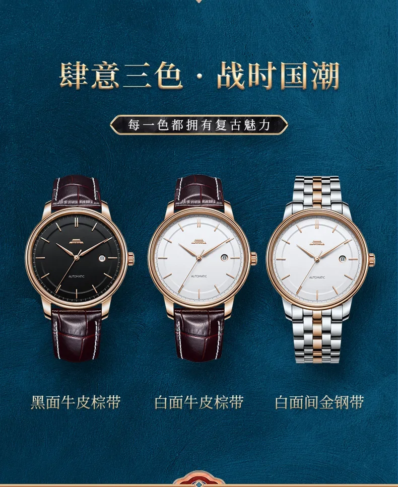 

Big Brand Automatic Mechanical Watch Famous Building Men's Transparent Waterproof Calendar Famous Watch Gift Men's Watch