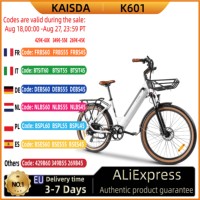 KAISDA K601 Adult Electric Bike 250W Motor Electric Bike 36V 16Ah Battery 26 Inch Rubber Tires City Commuter Electric Bike