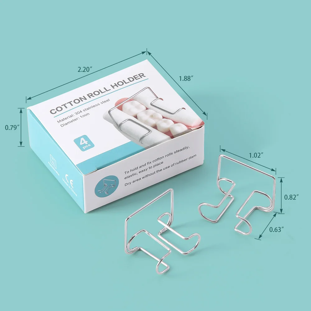 20pcs/5Box Dental Cotton Roll Holder Clip Orthodontic Stainless Steel Tool Clinic Ortho Lab Supplies Cotton Holder Autoclavable