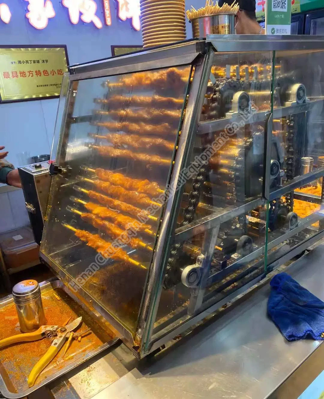 Mini Kebab Machine Electric Rotating Bbq Barbecue Grill Machine Restaurant Liquefied Heating Barbecue Machine