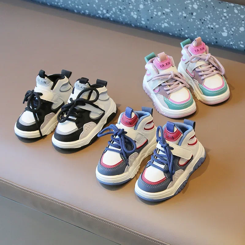 

Children New Casual Sneakers Boys Hook and Loop Anti-slip Kids Cute Running Shoes Girls Fashion Soft Platform Comfort Kids Shoes