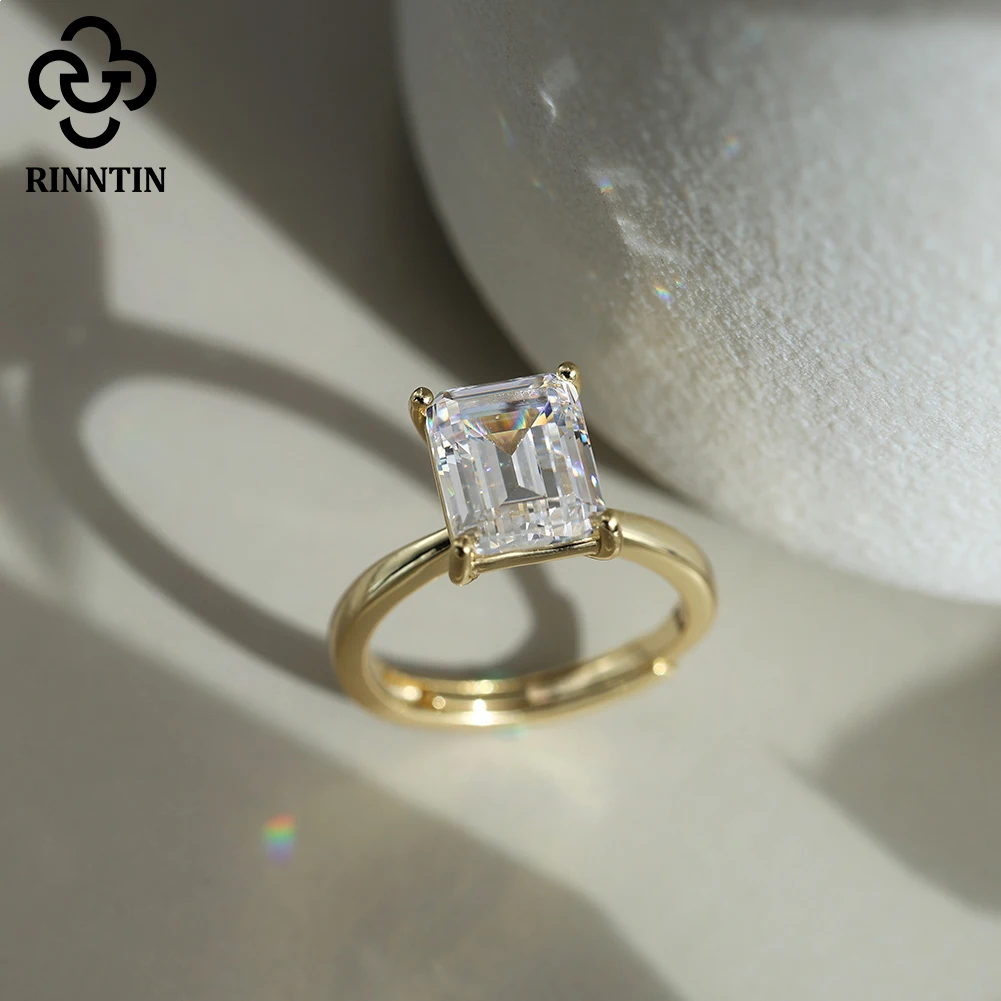 

Rinntin 1-4ct Moissanite Ring For Women Gift 925 Sterling Silver Solitaire Wedding Band Finger Ring Fine Jewelry with GRA SMOR07