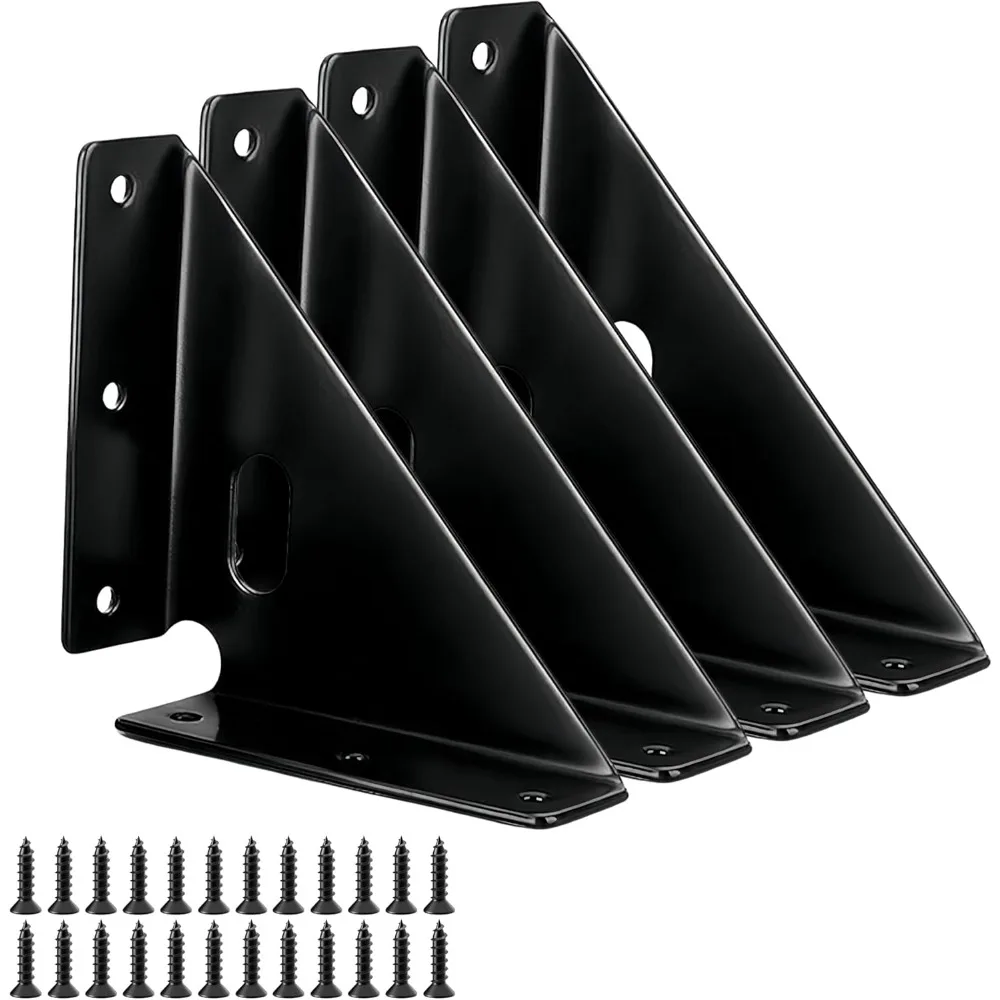 

4-piece Heavy-duty Gusset Plate Connector, Bracket Gusset Fastener, Furniture Shelf Support Connection Fastener