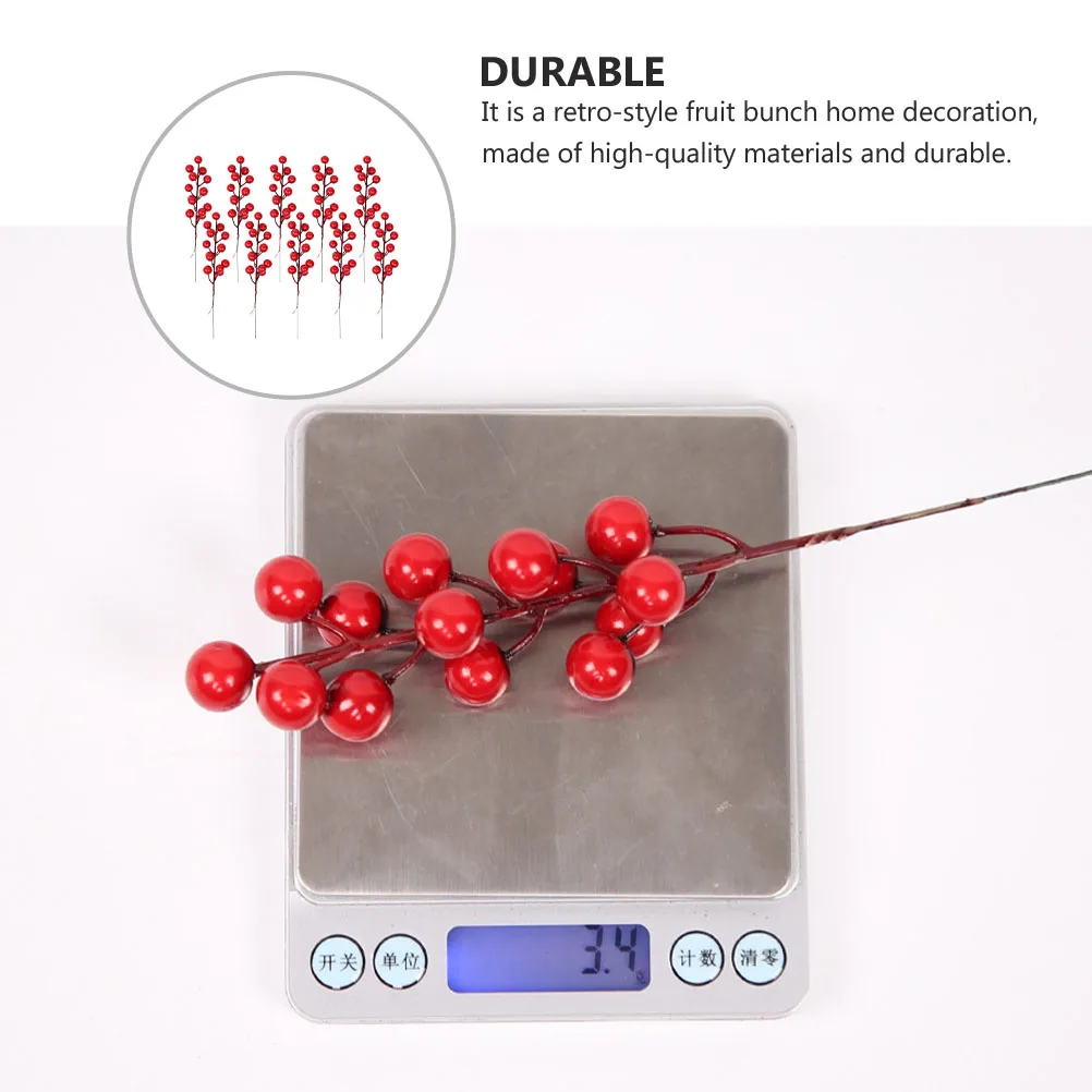 

10 Pcs Simulated Red Fruit Branches Berry Decoration Party Supplies Pine Artificial Home Foam Photo Props Adornments