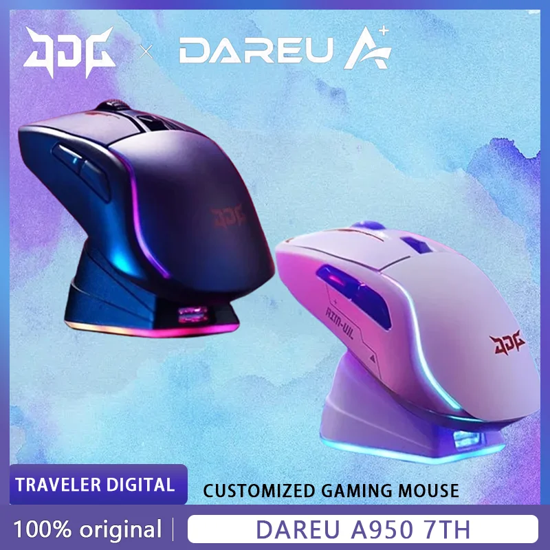 

Dareu A950 7th Anniversary Limited Professional Tri-Mode BluetoothWireless Mouse 2.4G Lightweight Office Gamer Pc Gaming Mouse