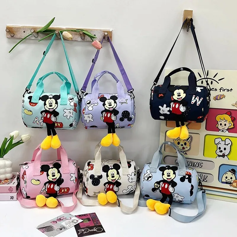 

MINISO Mickey Mouse barrel-shaped cross-body bag, cross-body portable two-way bag, cross-body bag, casual shoulder bag