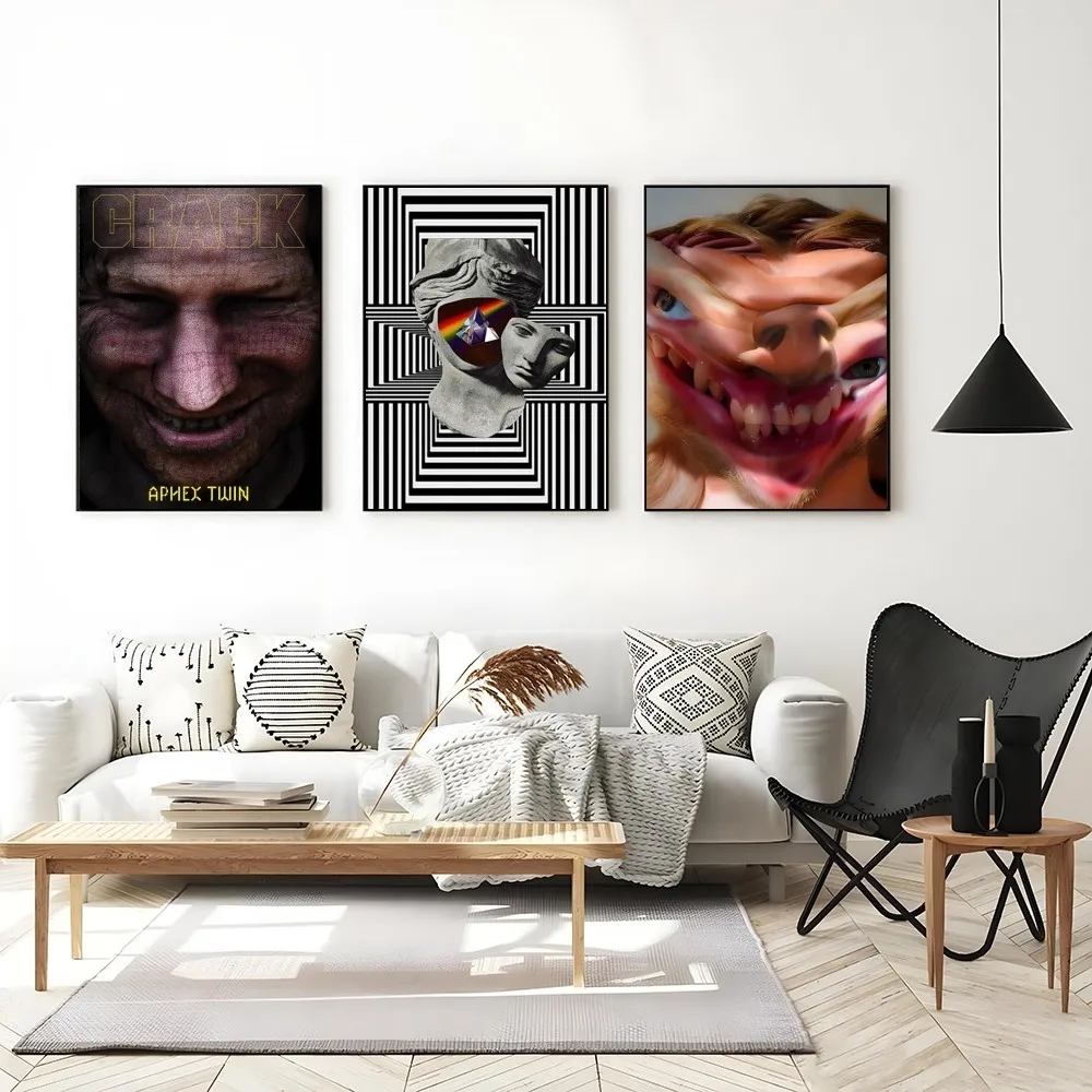 1PC Aphex Twin DJ Retro Print Poster Paper Waterproof HD Sticker Bedroom Entrance Home Living Room Bar Wall Decoration