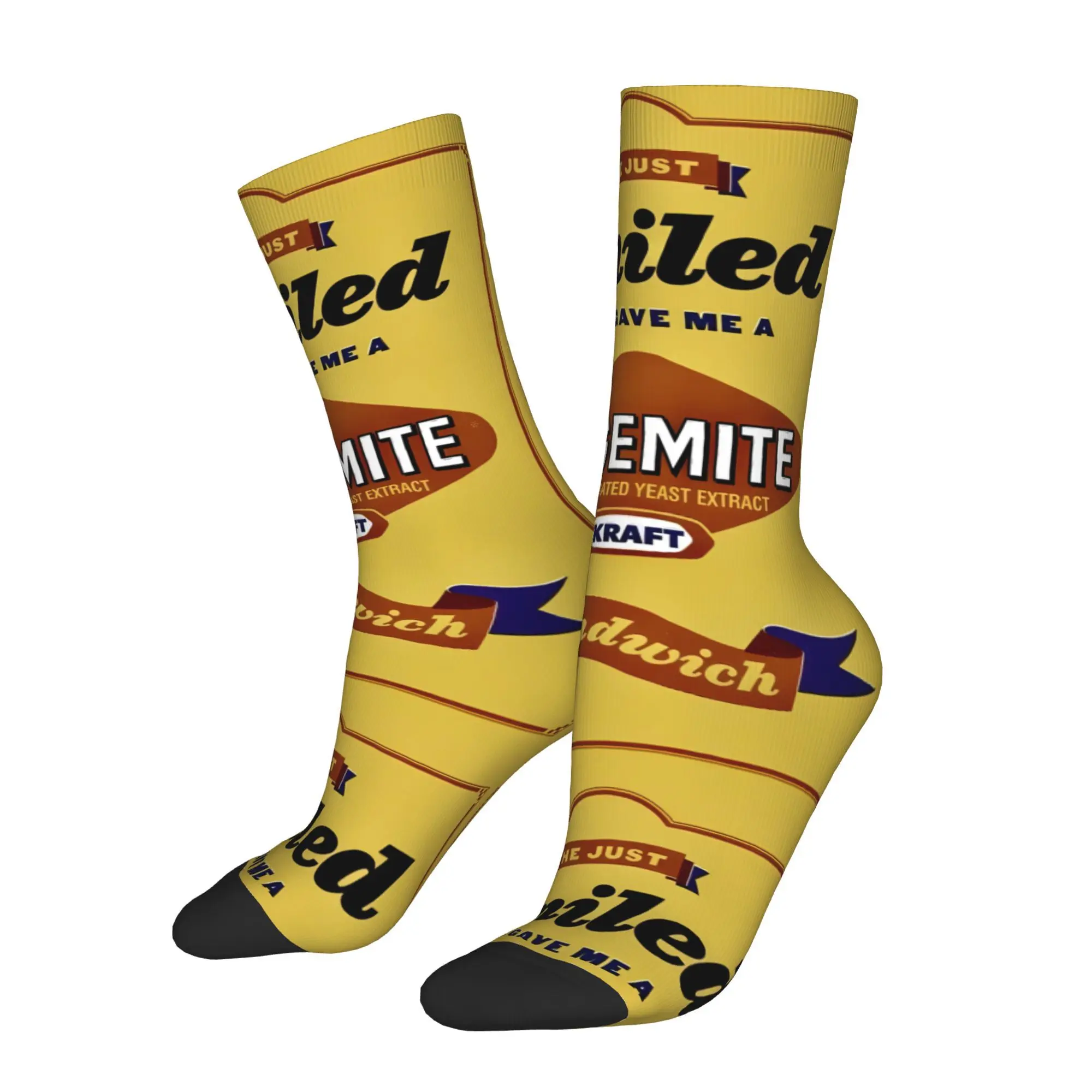 

Happy Men's Socks Spread Canned Sauce Mite Vintage Harajuku Seamless Crew Sock Gift Pattern Printed