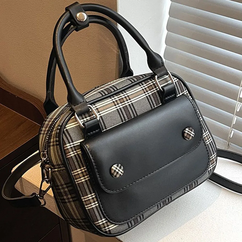 

Сумка-кроссбоди в винтажном стиле с цветными блоками и клетчатым узором, женская наплечная сумка, нишевый дизайн, сумка-слинг для женщин