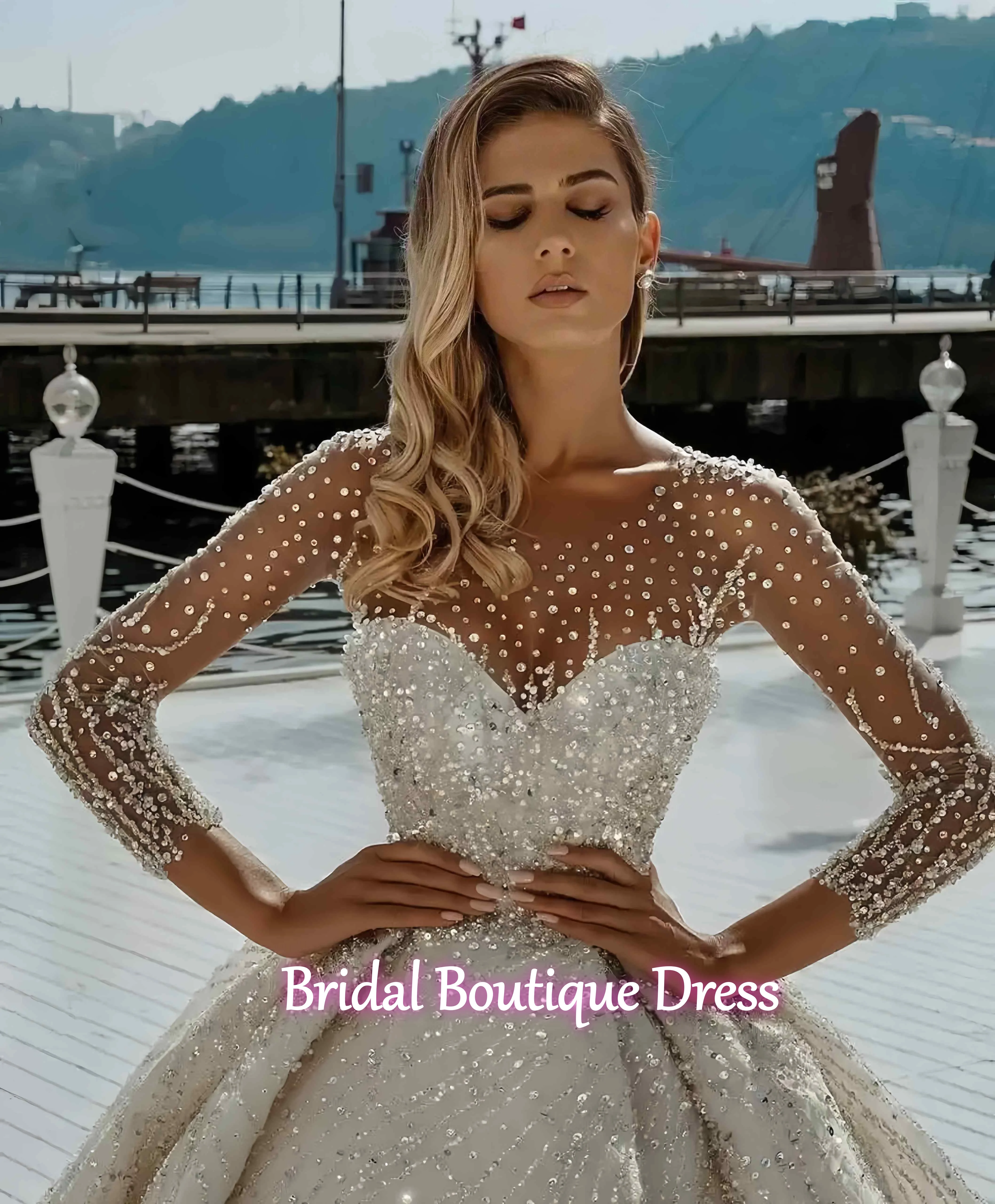 Maßgeschneiderte wunderschöne Brautkleider Ballkleid Schatz funkelnde Pailletten Prinzessin Braut Hochzeitskleid Vestidos De Novia