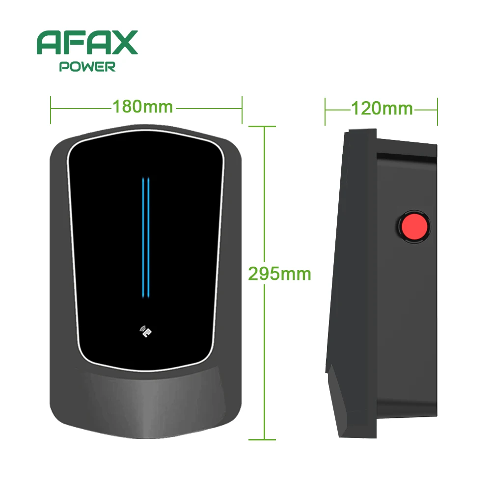 Afax ev estação de carregamento 32a veículo elétrico carregador de carro evse wallbox wallmount 7.6/11/22kw type2 cabo iec62196 controle app