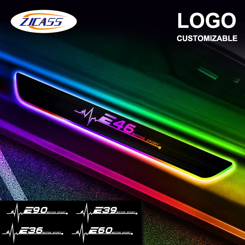 Customizable Car Door Sill Lights For BMW E46 E90 E91 E60 E39 E36 E87 E92 E30 E34 E61 E62 LED Pedal Lamp RGB Car Interior Lights