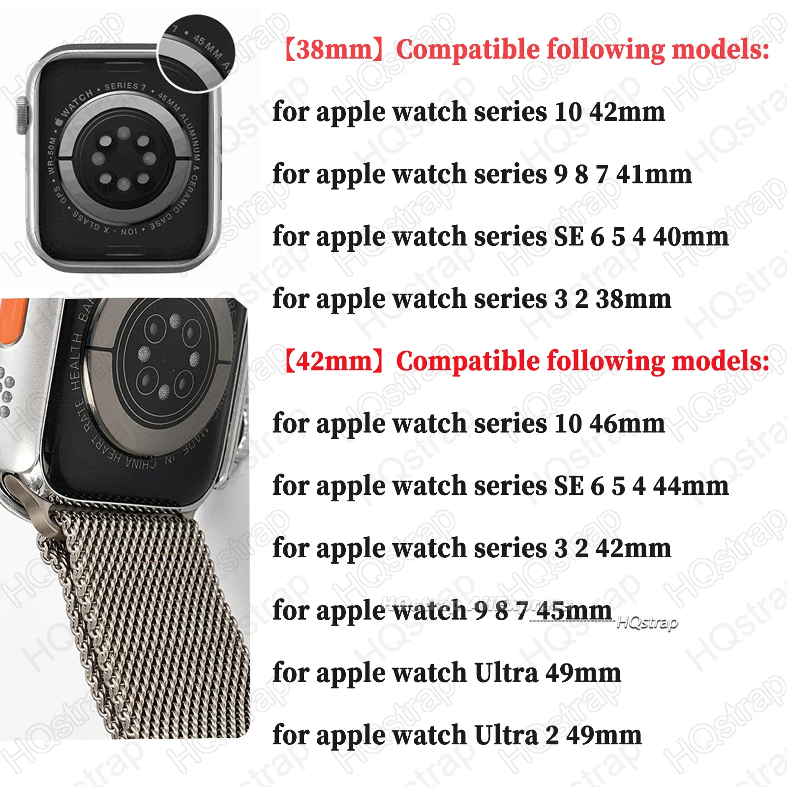 สาย Milanese สําหรับ Apple Watch 10 46 มม.42 มม.2 49 มม.44 มม.40 มม.สําหรับ IWatch 9 7 8 5 6 SE 41 มม.45 มม.สร้อยข้อมือโลหะ