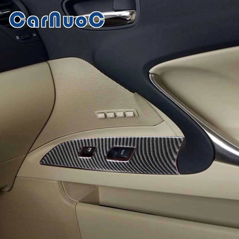 

Car Accessories For Lexus IS250 300 350C 2006-2012 Window Lifting Decorative Strip Interior Stickers Carbon Fibre Cover Trim