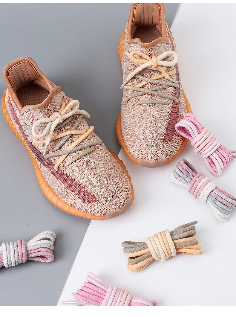 4 mm dicke, runde Schnürsenkel für Sneaker, Freizeitschuhe und Canvas-Schuhe, bunte, farbverlaufende Schnürsenkel, Baumwoll-Sportschnürsenkel, Regenbogen-Schnürsenkel. – Detail 12