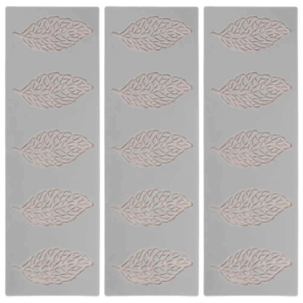 3Pcs Flexible Food Grade Leaf Silicone Mold Precise Texture High Heat Resistant Easy Release for Cake Decorating Chocolate Jelly view 6