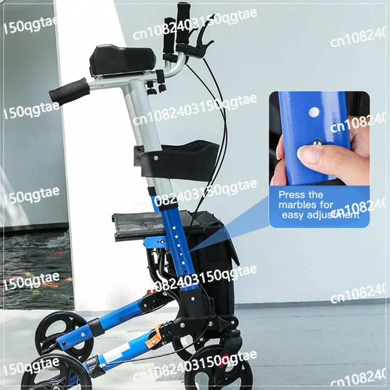 Elderly Patient Rehabilitation Walking Assist Rollator Walker Folding Pulley Walker Shopping Cart Mobility Aid With Arm Support