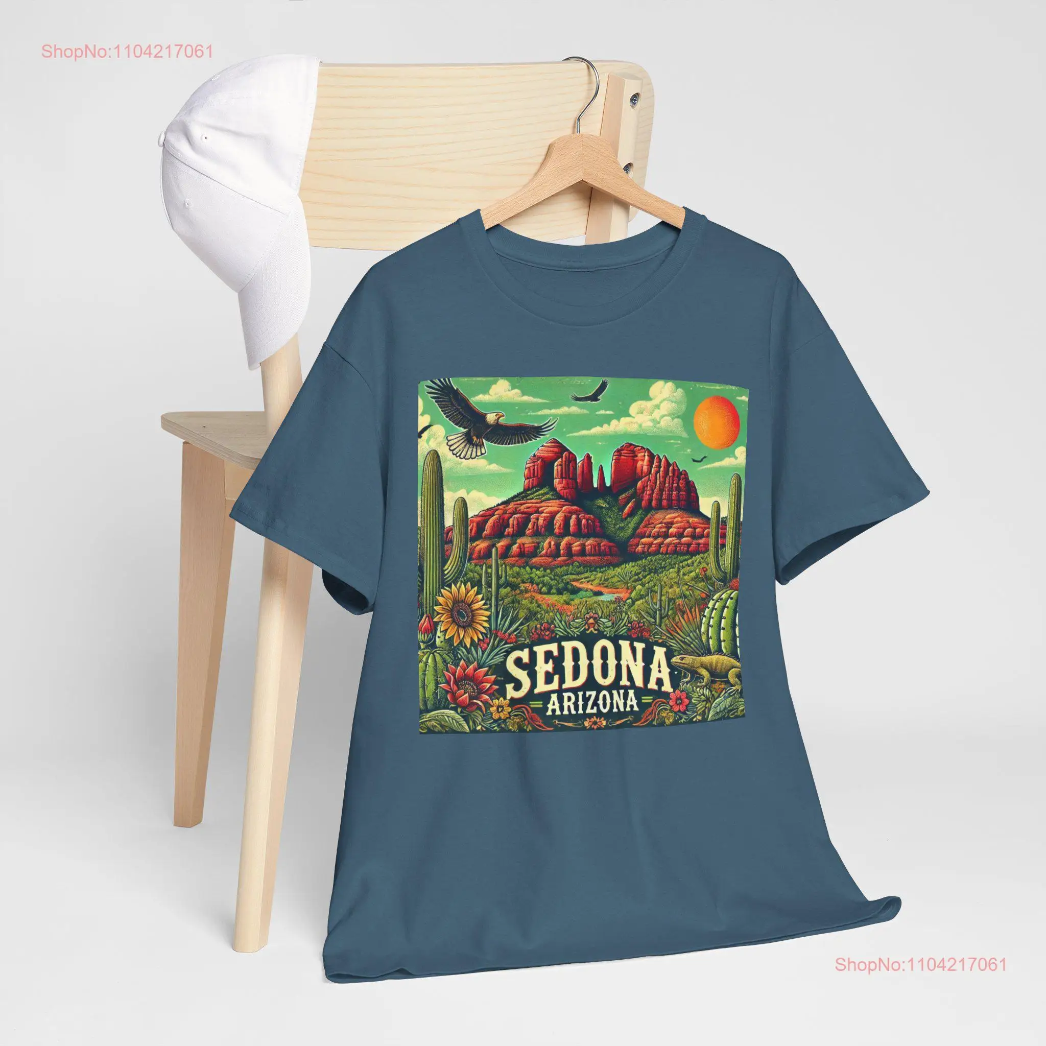 Sedona Arizona T Shirt featuring Artistic AZ Desert Scene Cathedral Rock Souvenir  long or short sleeves