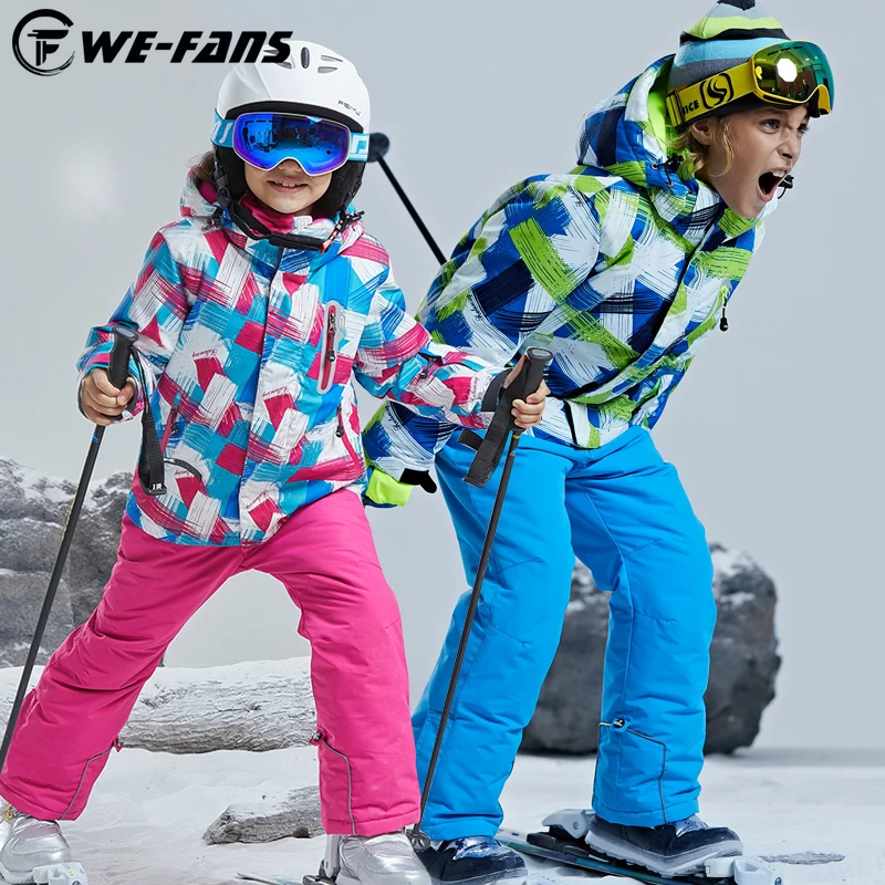 Outdoor Sports Children Thermal Waterproof Ski Suit Boys Girls Jacket Teenage Quality Kid Skiing Pants Snowboard Clothing