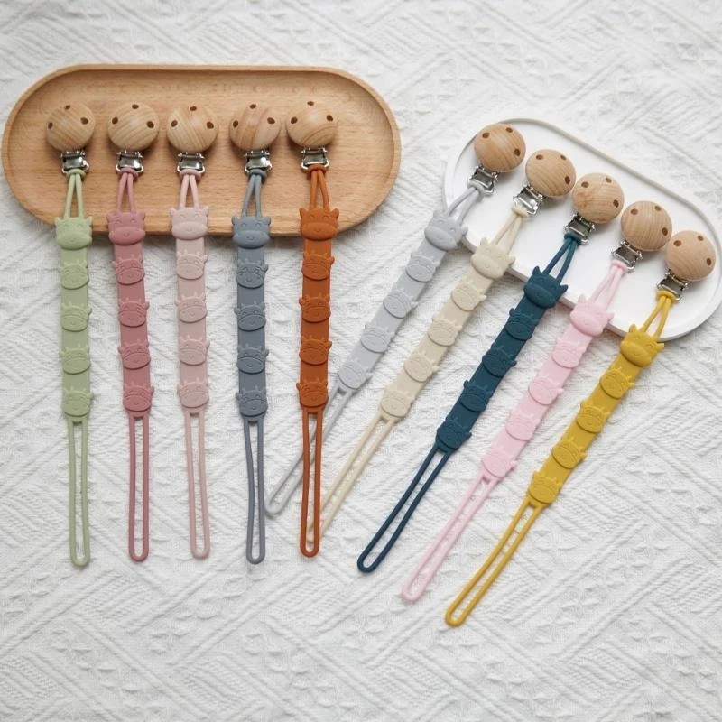 

J15U мультяшная силиконовая цепочка для детской соски, зажим для пустышки, зажим для прорезывания зубов для ребенка