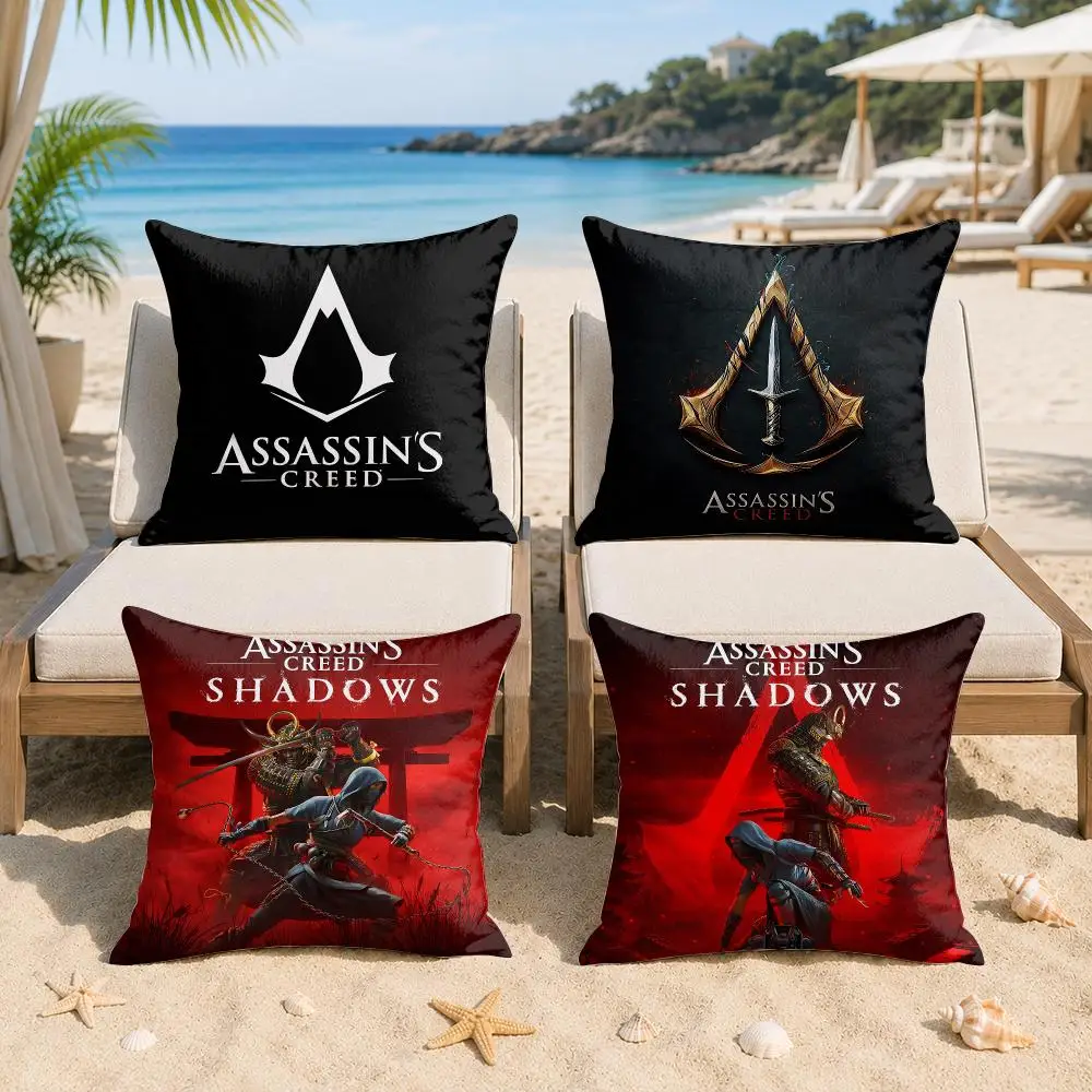 A-Assassins Creed GAME Cushion Cover Silky Short Plush Invisible Zipper Dustproof Sofa Pillow Case For Home Decor